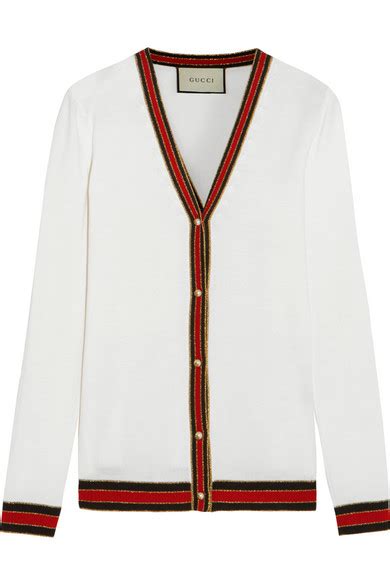 gucci stripe cardigan|gucci reversible cardigan.